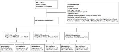 Effect of Early Supplemental Formula Intervention on Body Weight and Hyperbilirubinemia in Neonates During 72 h After Birth